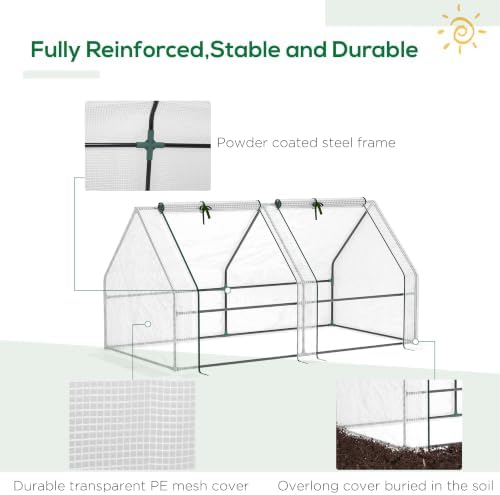 outsunny 5.9' x 3' x 3' mini greenhouse, side view