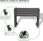 anleolife rolling elevated raised garden bed with wheels showing dimensions