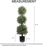 38''t artificial boxwood topiary triple ball outdoor potted shown in use