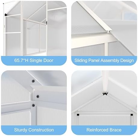 veikou 6' x 10' greenhouse, double-wall polycarbonate green, package contents