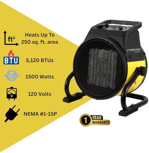 dura heat euh1465 electric forced air heater with, side view