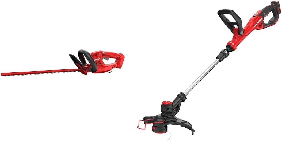 CRAFTSMAN V20 Cordless 20-Inch Hedge Trimmer & 13-Inch WEEDWACKER String Trimmer/Edger Bundle, Bare Tool Only