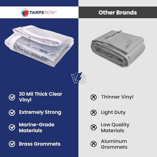 tarps now marine grade clear vinyl tarp, (6' showing dimensions