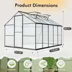 8x10ft greenhouse with thermometers, large aluminum greenhouse for shown in use