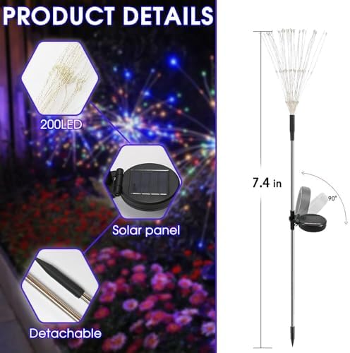 hpufkot solar garden lights outdoor,waterproof garden, 2pc 200, package contents