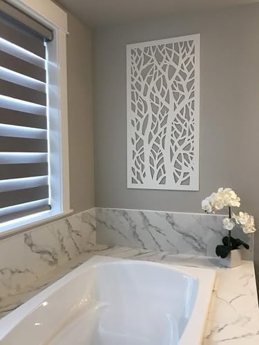 vima (twin trees) decorative wall panel - 48" showing dimensions