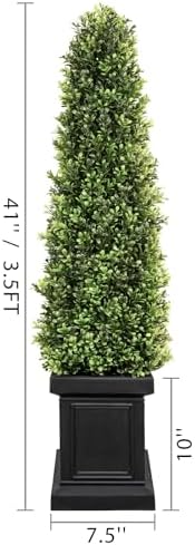 3.5ft topiary trees artificial outdoor set of 2 shown in use