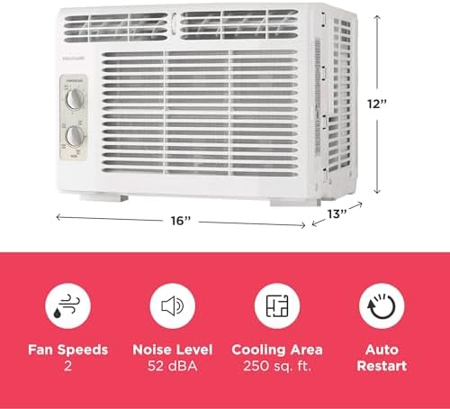 frigidaire 5,000 btu window-mounted air conditioner, cools up, close-up detail