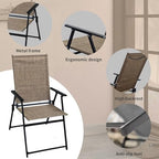 patio folding chairs set of 2, portable outdoor, close-up detail