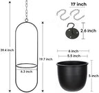 shineloha 2 pack hanging planter with 5.5" pot, side view