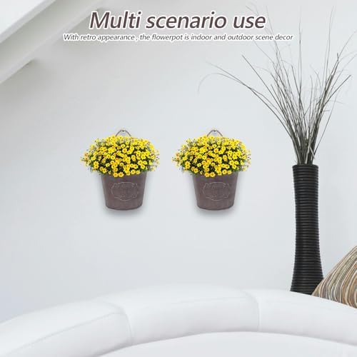 ganazono wall hanging flowerpot 4-pack 6.69x5.51x12.59in iron art showing dimensions