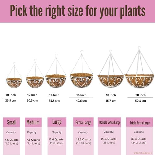 lalagreen hanging planter for outdoor (20 inch, 4 showing dimensions