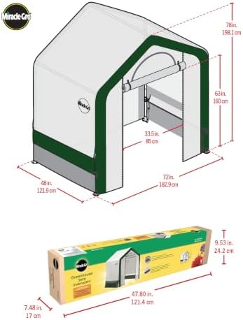 miracle-gro walk-in indoor/outdoor greenhouse, clear, 6 x 4, close-up detail