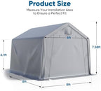 quictent 8x8ft storage shelter portable shed with roll-up shown in use