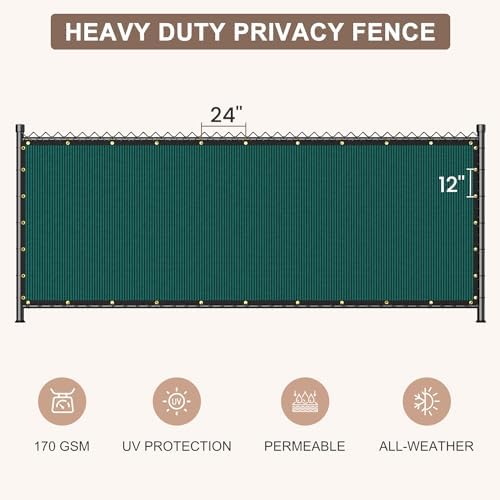 privacy fence screen 170gsm 6x50 ft heavy duty shown in use