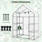 giantex walk-in greenhouse, 4 tier 8 shelves, portable, view 9