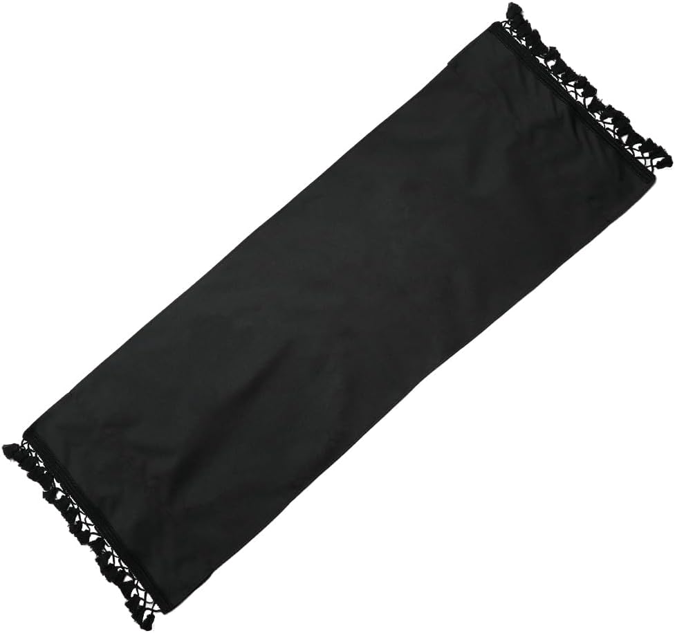 GORGECRAFT 1pc Beach Sling Chair Replacement Canvas 47.2x17.3 Inch Lounge Chair Replacement Fabric with Fringe Black Chair Fabric Reclining Sling Replacement for Sunbathing Courtyard Patio Outdoor