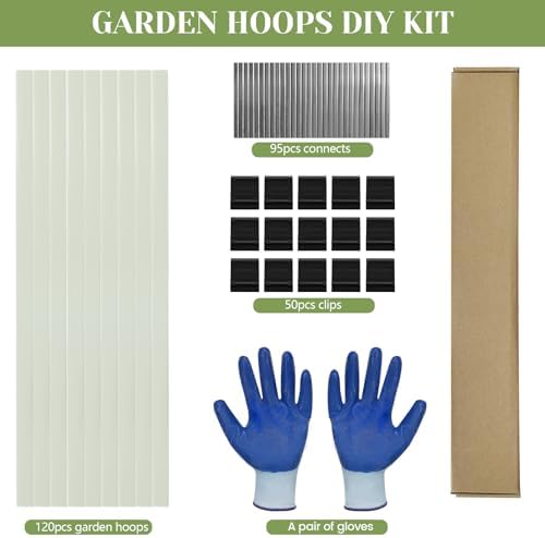 garden hoops 120pcs, sunwuk greenhouse hoops for 2.5-5.5ft shown in use