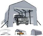 jocisland 12x20x10.5 ft metal carport with waterproof removable, view 9