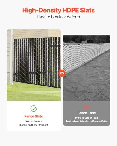 vevor bottom locking privacy slats, double-wall vertical bottom-locking, close-up detail