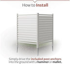 enclo waverly privacy screen, white vinyl diy no, side view