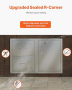 vevor outdoor kitchen drawers 32.5" w x 21.7", front angle view