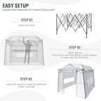 8.5 x 7 ft pop‑up walk‑in greenhouse for, side view