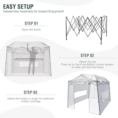 8.5 x 7 ft pop‑up walk‑in greenhouse for, side view