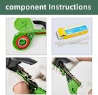 plant tying machine, lightweight plant tying tape tool, front angle view