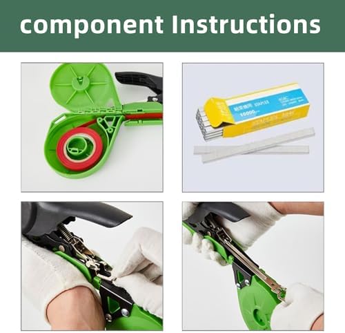 plant tying machine, lightweight plant tying tape tool, front angle view