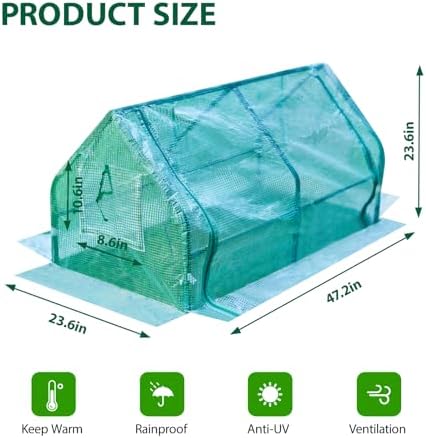 solayis mini greenhouse kit, 47.2" l x 23.6" shown in use