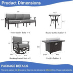kullavik aluminum outdoor patio furniture set with 5.1'' shown in use