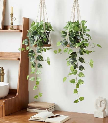fake plants 2 pcs faux pothos plants potted, package contents
