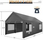 shintenchi carport 10' x 20' heavy duty portable shown in use