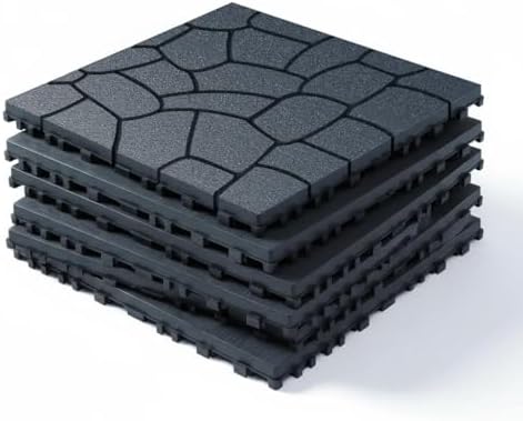 interlocking deck tiles 44 pack, plastic outdoor deck shown in use