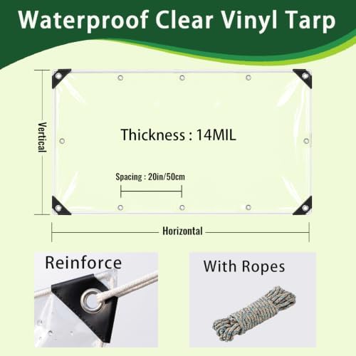 8' x 10' outdoor clear tarp curtain waterproof, close-up detail