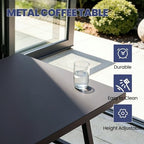 kullavik 4 piece metal outdoor patio furniture set, side view