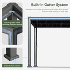 aoxun louvered pergola 12' x16' full-aluminum outdoor gazebo, front angle view