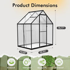 5.5x4ft greenhouse with thermometers, small greenhouse for outdoors, front angle view