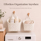 coeusy set of 2 wicker wall basket, paper, package contents