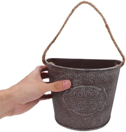 ganazono wall hanging flowerpot 4-pack 6.69x5.51x12.59in iron art, close-up detail