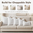 miulee 22x22 pillow inserts, set of 2 feather, close-up detail