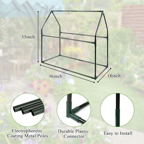 u'artlines portable mini greenhouse small green house 36x18x33, front angle view