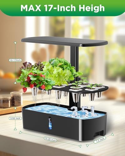 hydroponics growing system kits,smart indoor herb garden with, close-up detail