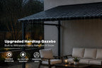8x10 ft lean to gazebo, wall mounted hardtop showing dimensions