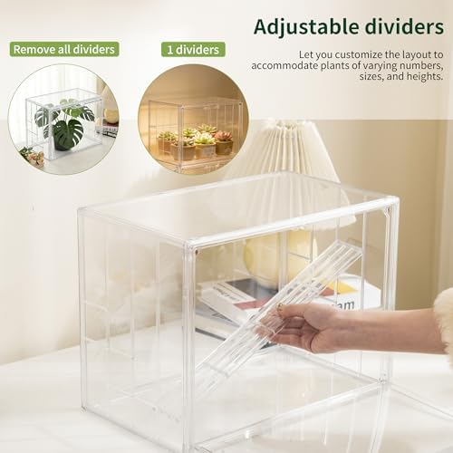 mini greenhouse indoor with magnetic door, m-4tier-2pcs on a desk or shelf