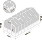 bluewish 8x16ft wood greenhouse, greenhouses with cedar frame shown in use