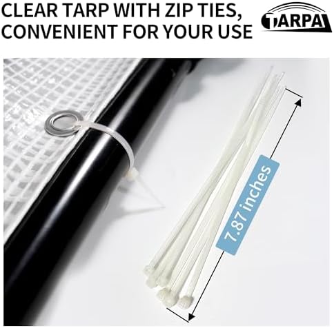 tarpal 10'x12' clear white tarp heavy duty waterproof, side view