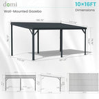 domi 10'x 16' lean to gazebo,outdoor gazebo pergola shown in use