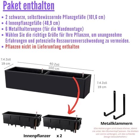lalagreen hanging planter boxes outdoor (40 inch, 2 shown in use